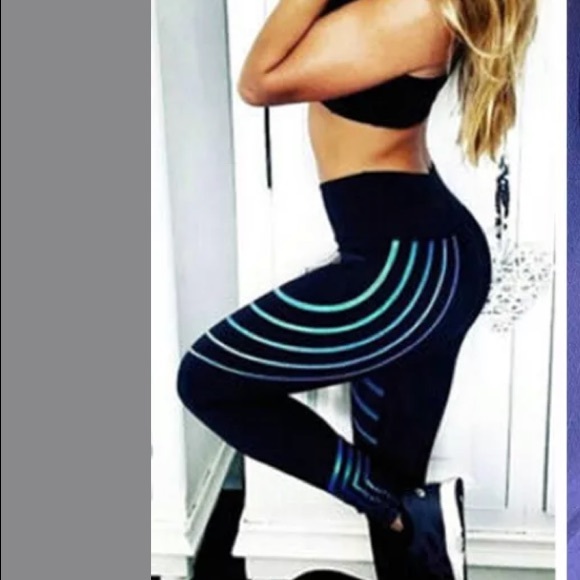 Hologram black yoga gym fitness workout pants - Picture 4 of 4